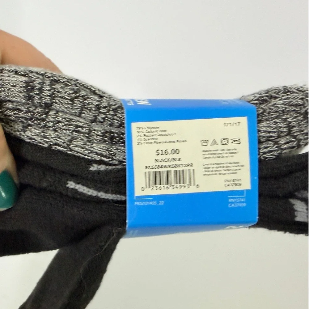 Columbia Womens Crew Socks 2 Pair Pack Black Grey Marled Shoe Size 4-10 RCS584W